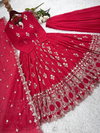 NSR 865 Heavy Faux Georgette With 3mm Embroidery Sequence Work Gown With Bottom Dupatta Wholesalers In Delhi